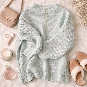 Wishlist Soft Knit Sweater in Light Blue